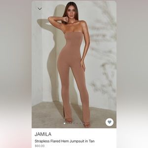 Oh Polly Strapless Flared Jumpsuit